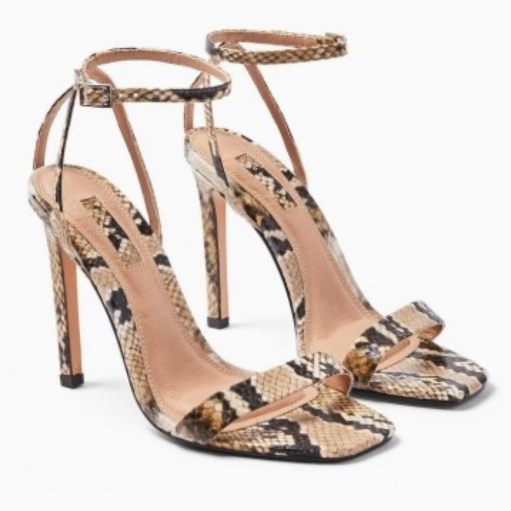 Top shop snake print saskia heels sandals